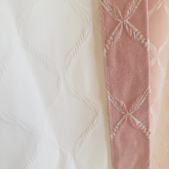 Vintage Drapes Pinch Pleat Pink Curtains 50W x 82L Embroidered Thermal Lined - Picture 6 of 9